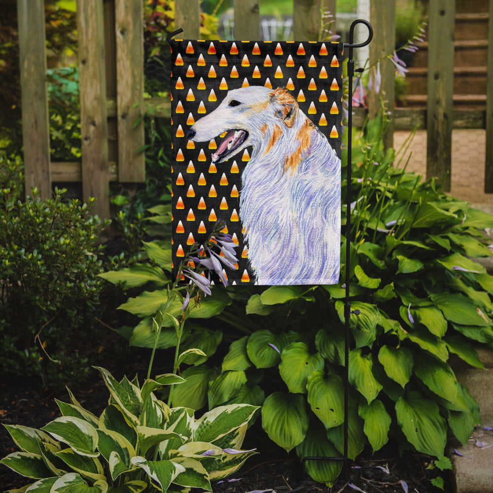 Borzoi Candy Corn Halloween Portrait Garden Flag Mailbox Decorative Yard Banner Outside Patio Artwork for Flower Beds, Garden Size, Multicolor