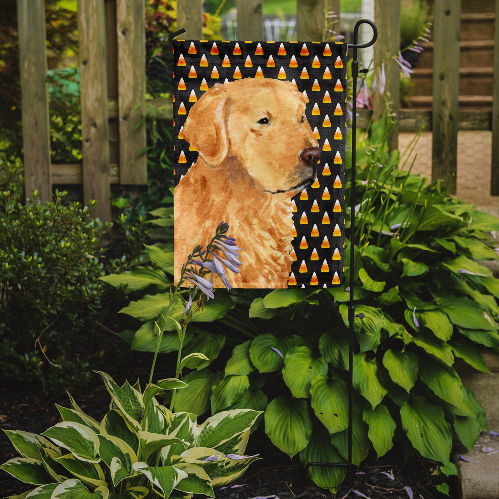 Golden Retriever Candy Corn Halloween Portrait Garden Flag Mailbox Decorative Yard Banner Outside Patio Artwork for Flower Beds, Garden Size, Multicolor