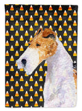 Fox Terrier Candy Corn Halloween Portrait Garden Flag Mailbox Decorative Yard Banner Outside Patio Artwork for Flower Beds, Garden Size, Multicolor