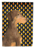 Doberman Candy Corn Halloween Portrait Garden Flag Mailbox Decorative Yard Banner Outside Patio Artwork for Flower Beds, Garden Size, Multicolor