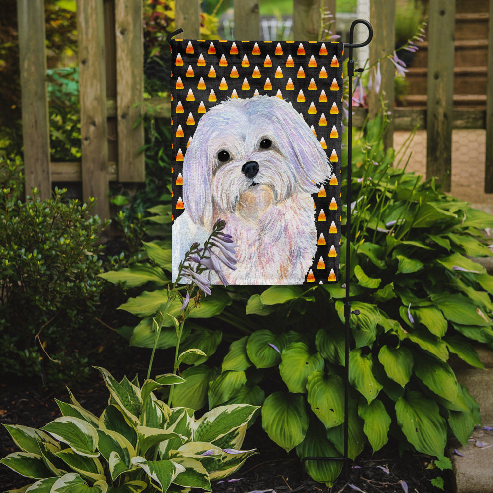 Maltese Candy Corn Halloween Portrait Garden Flag Mailbox Decorative Yard Banner Outside Patio Artwork for Flower Beds, Garden Size, Multicolor