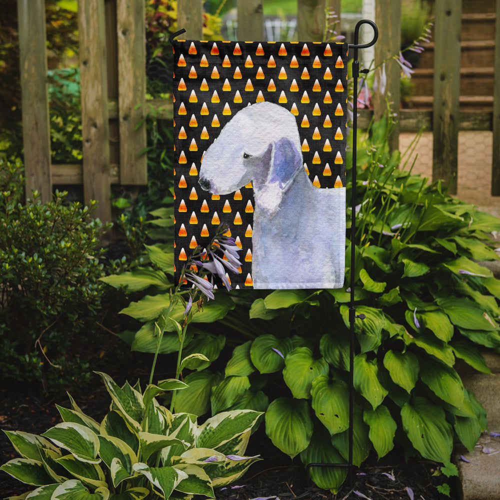 Bedlington Terrier Candy Corn Halloween Portrait Garden Flag Mailbox Decorative Yard Banner Outside Patio Artwork for Flower Beds, Garden Size, Multicolor