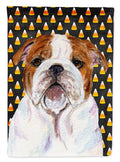 Bulldog English Candy Corn Halloween Portrait Garden Flag Mailbox Decorative Yard Banner Outside Patio Artwork for Flower Beds, Garden Size, Multicolor