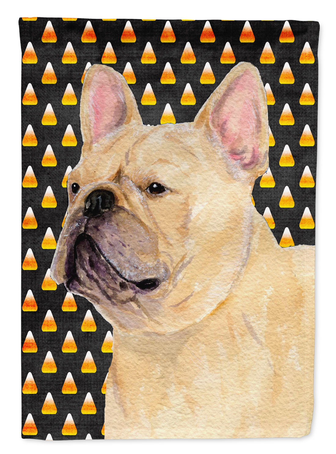 French Bulldog Candy Corn Halloween Portrait Garden Flag Mailbox Decorative Yard Banner Outside Patio Artwork for Flower Beds, Garden Size, Multicolor