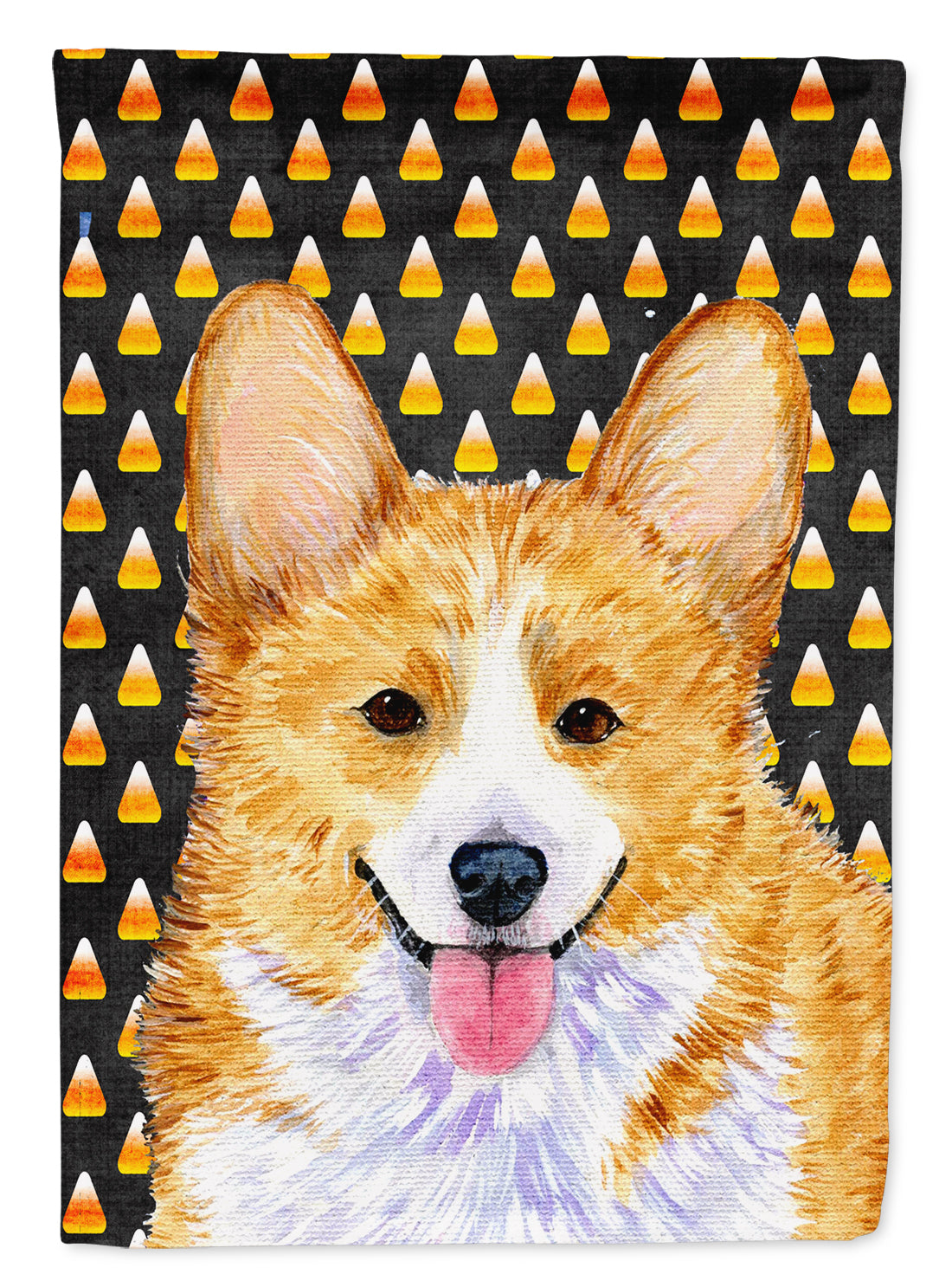 Corgi Candy Corn Halloween Portrait Garden Flag Mailbox Decorative Yard Banner Outside Patio Artwork for Flower Beds, Garden Size, Multicolor