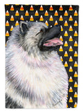 Keeshond Candy Corn Halloween Portrait Garden Flag Mailbox Decorative Yard Banner Outside Patio Artwork for Flower Beds, Garden Size, Multicolor