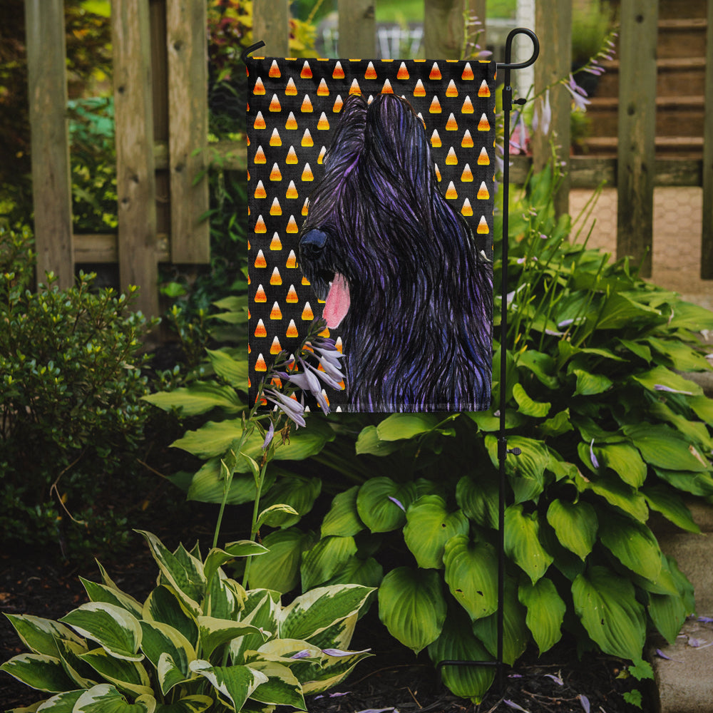 Briard Candy Corn Halloween Portrait Garden Flag Mailbox Decorative Yard Banner Outside Patio Artwork for Flower Beds, Garden Size, Multicolor