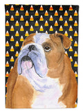 Bulldog English Candy Corn Halloween Portrait Garden Flag Mailbox Decorative Yard Banner Outside Patio Artwork for Flower Beds, Garden Size, Multicolor