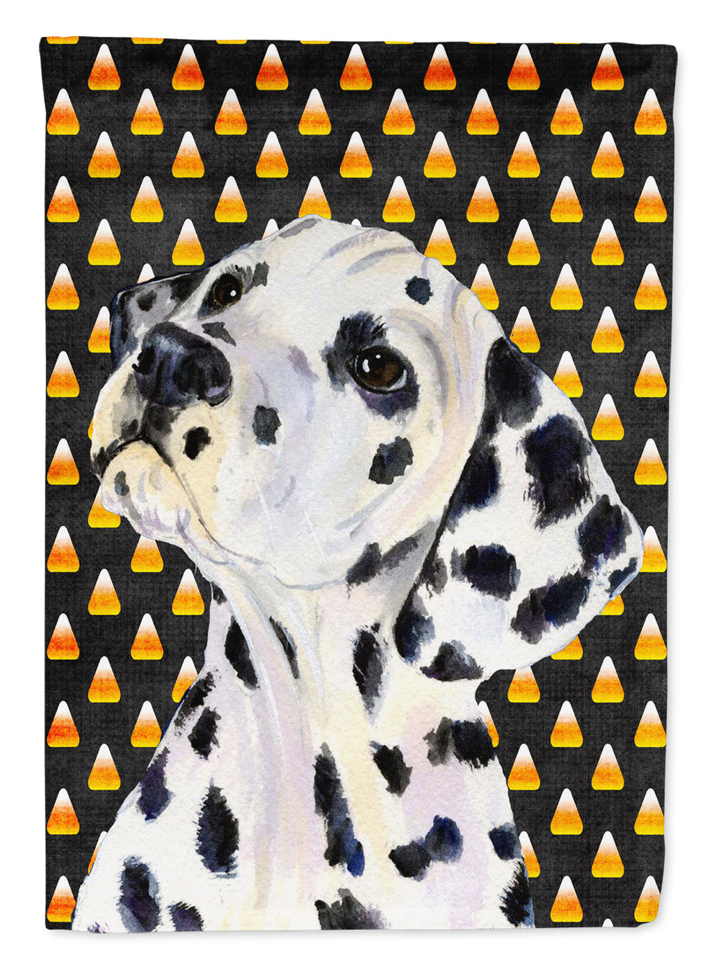 Dalmatian Candy Corn Halloween Portrait Garden Flag Mailbox Decorative Yard Banner Outside Patio Artwork for Flower Beds, Garden Size, Multicolor
