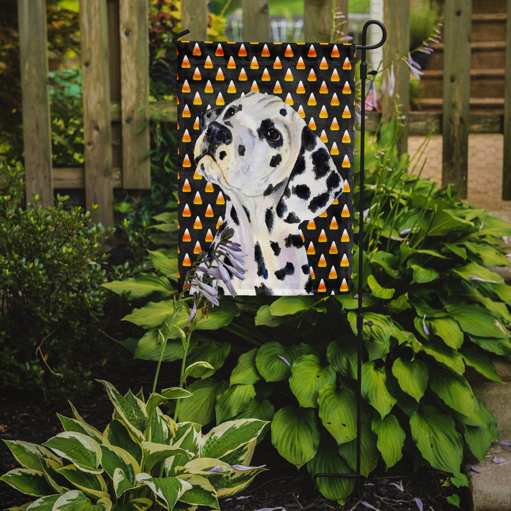 Dalmatian Candy Corn Halloween Portrait Garden Flag Mailbox Decorative Yard Banner Outside Patio Artwork for Flower Beds, Garden Size, Multicolor