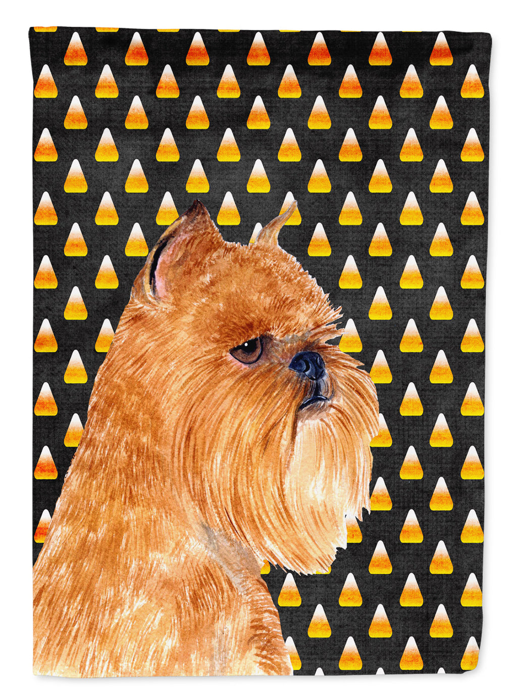 Brussels Griffon Candy Corn Halloween Portrait Garden Flag Mailbox Decorative Yard Banner Outside Patio Artwork for Flower Beds, Garden Size, Multicolor