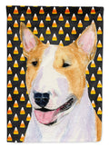 Bull Terrier Candy Corn Halloween Portrait Garden Flag Mailbox Decorative Yard Banner Outside Patio Artwork for Flower Beds, Garden Size, Multicolor