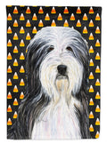 Bearded Collie Candy Corn Halloween Portrait Garden Flag Mailbox Decorative Yard Banner Outside Patio Artwork for Flower Beds, Garden Size, Multicolor