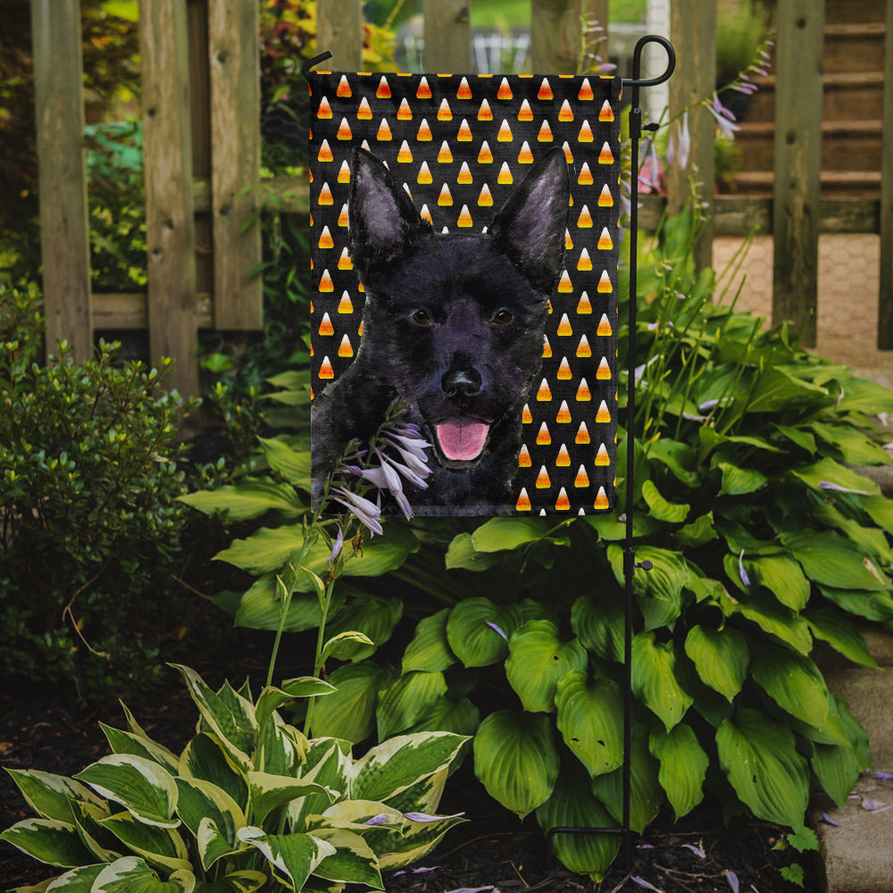 Australian Kelpie Candy Corn Halloween Portrait Garden Flag Mailbox Decorative Yard Banner Outside Patio Artwork for Flower Beds, Garden Size, Multicolor