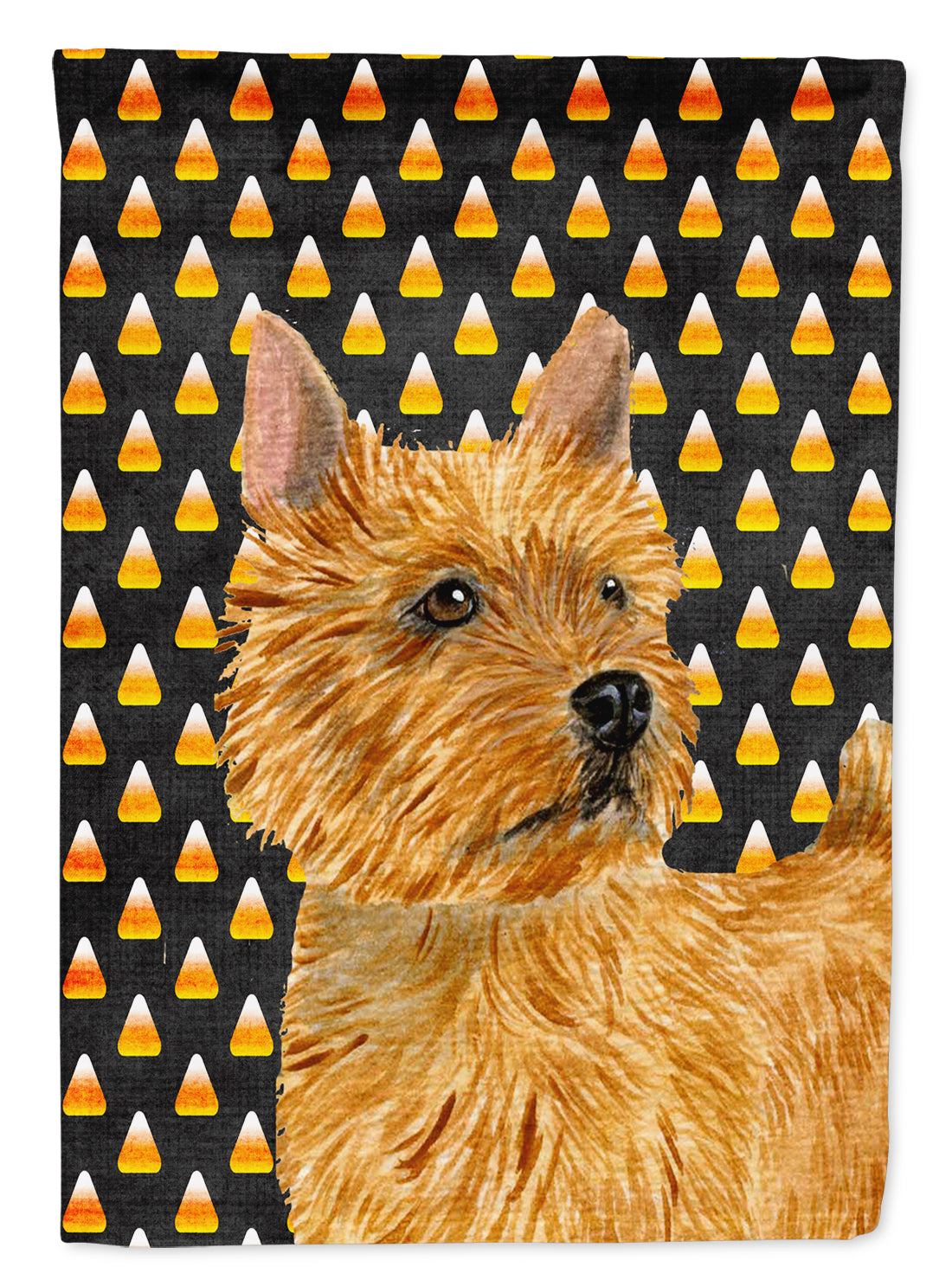 Norwich Terrier Candy Corn Halloween Portrait Garden Flag Mailbox Decorative Yard Banner Outside Patio Artwork for Flower Beds, Garden Size, Multicolor
