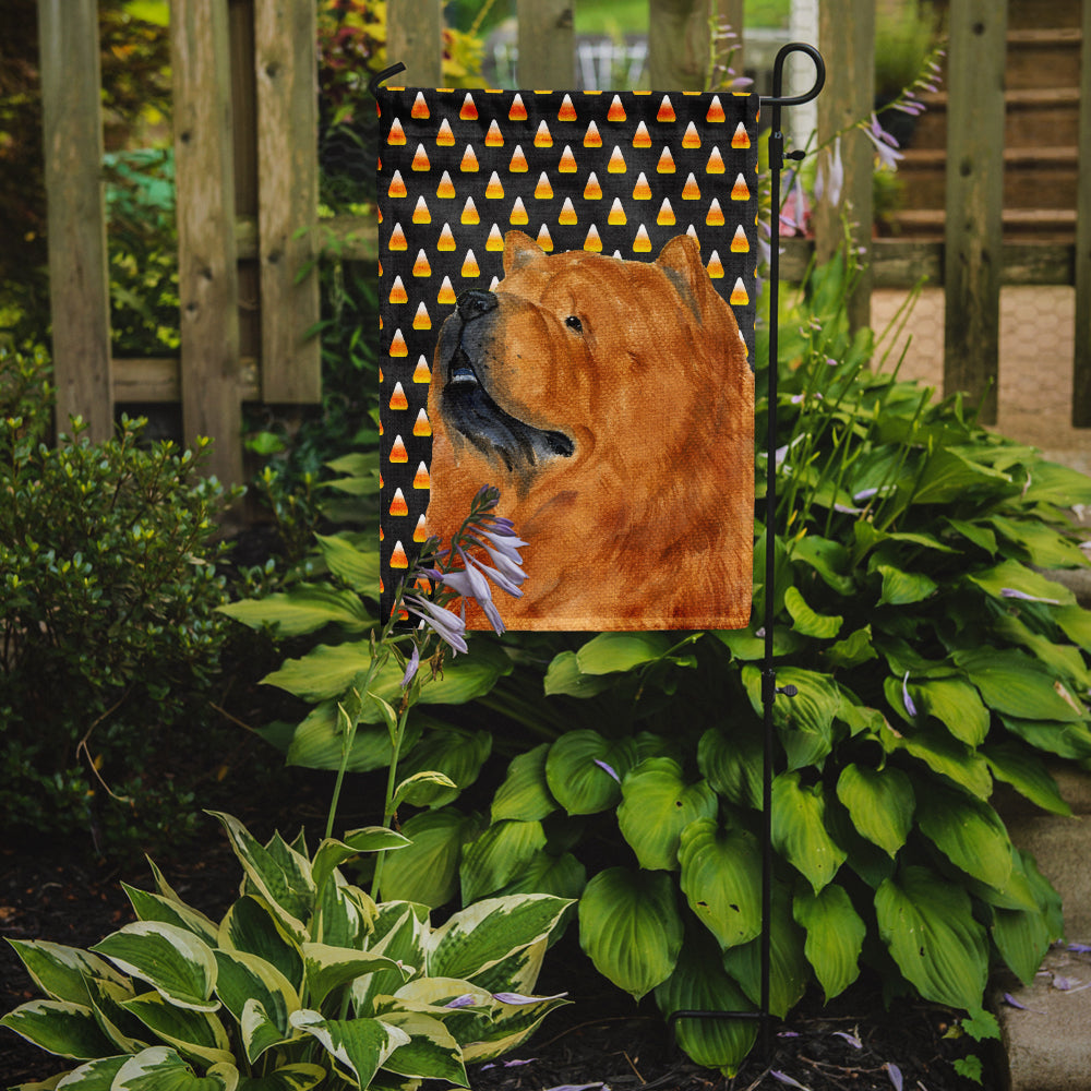 Chow Chow Candy Corn Halloween Portrait Garden Flag Mailbox Decorative Yard Banner Outside Patio Artwork for Flower Beds, Garden Size, Multicolor