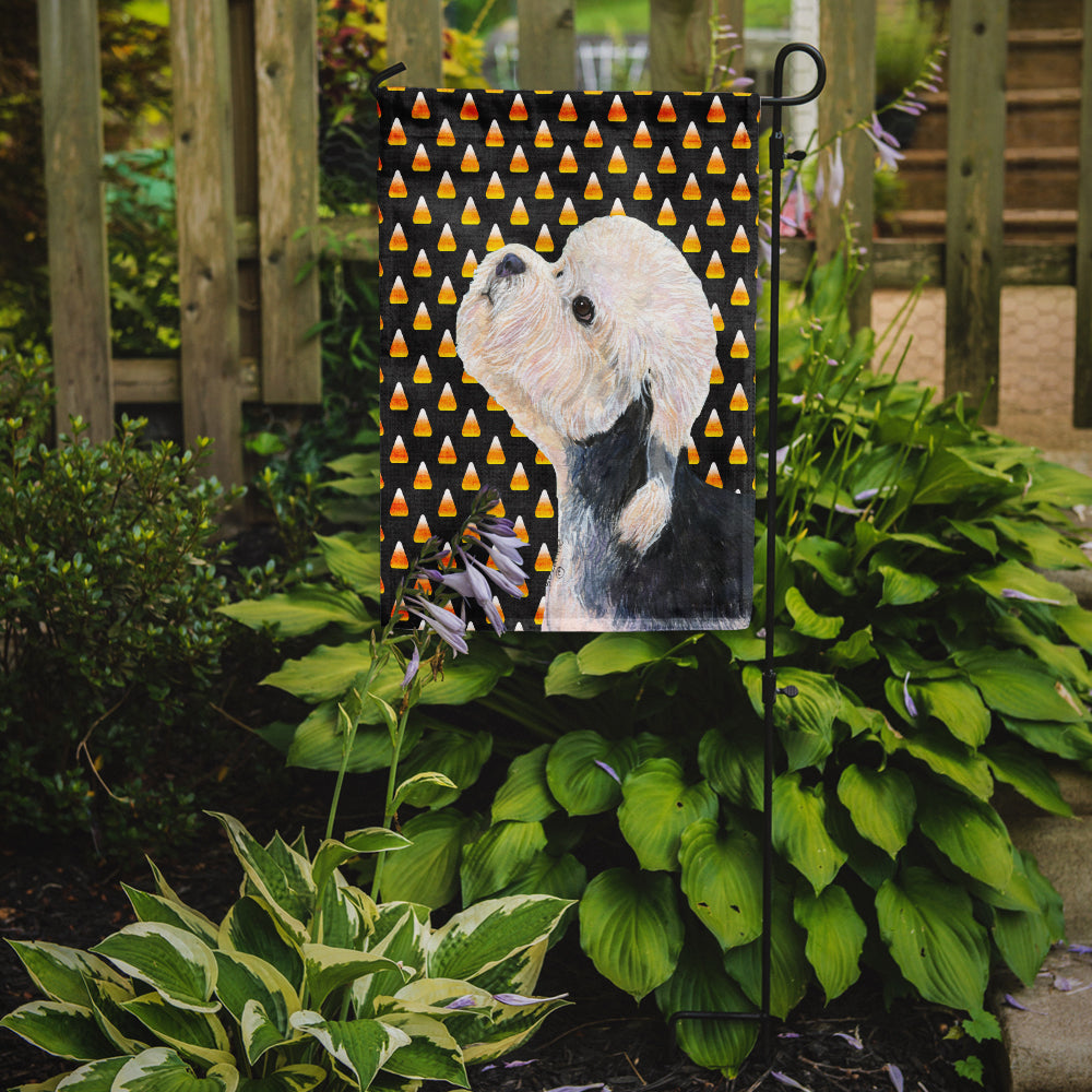Dandie Dinmont Terrier Candy Corn Halloween Portrait Garden Flag Mailbox Decorative Yard Banner Outside Patio Artwork for Flower Beds, Garden Size, Multicolor