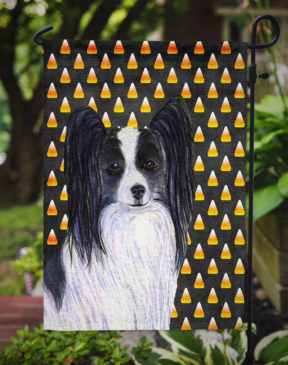 Papillon Candy Corn Halloween Portrait Garden Flag Mailbox Decorative Yard Banner Outside Patio Artwork for Flower Beds, Garden Size, Multicolor