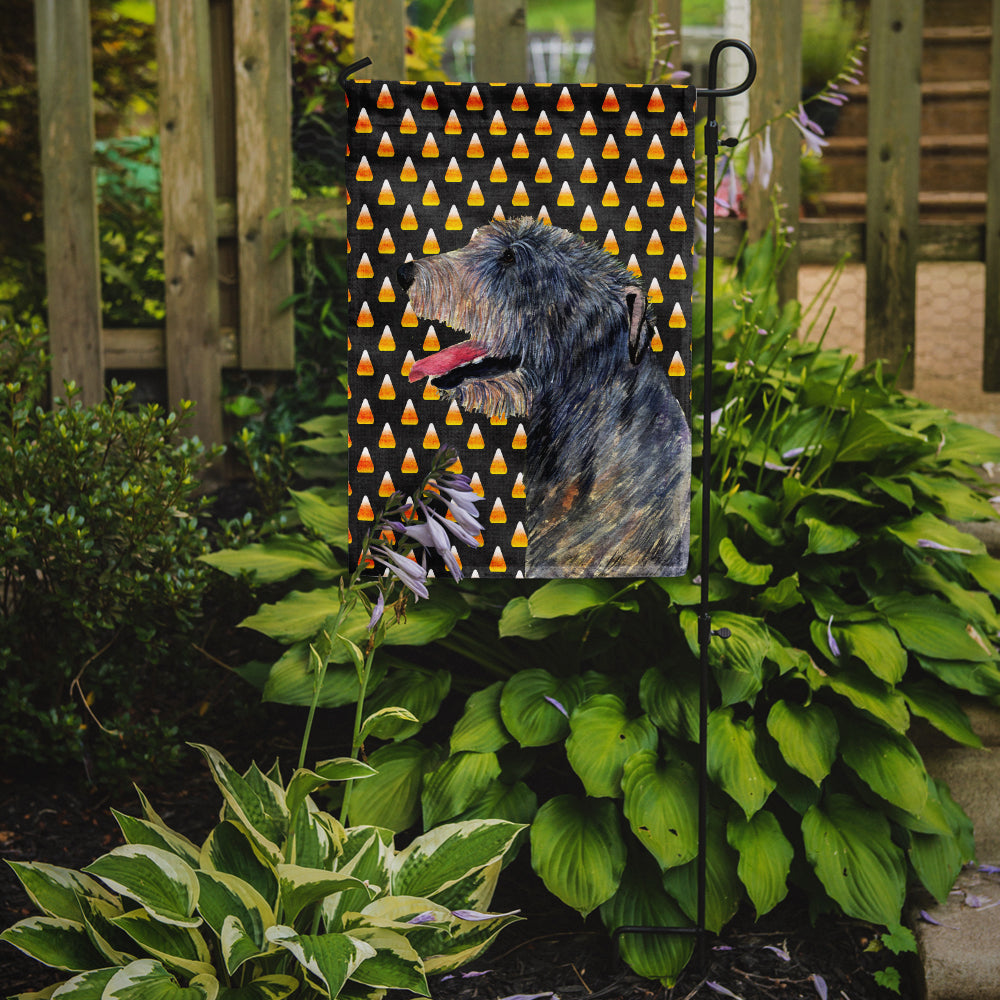 Irish Wolfhound Candy Corn Halloween Portrait Garden Flag Mailbox Decorative Yard Banner Outside Patio Artwork for Flower Beds, Garden Size, Multicolor