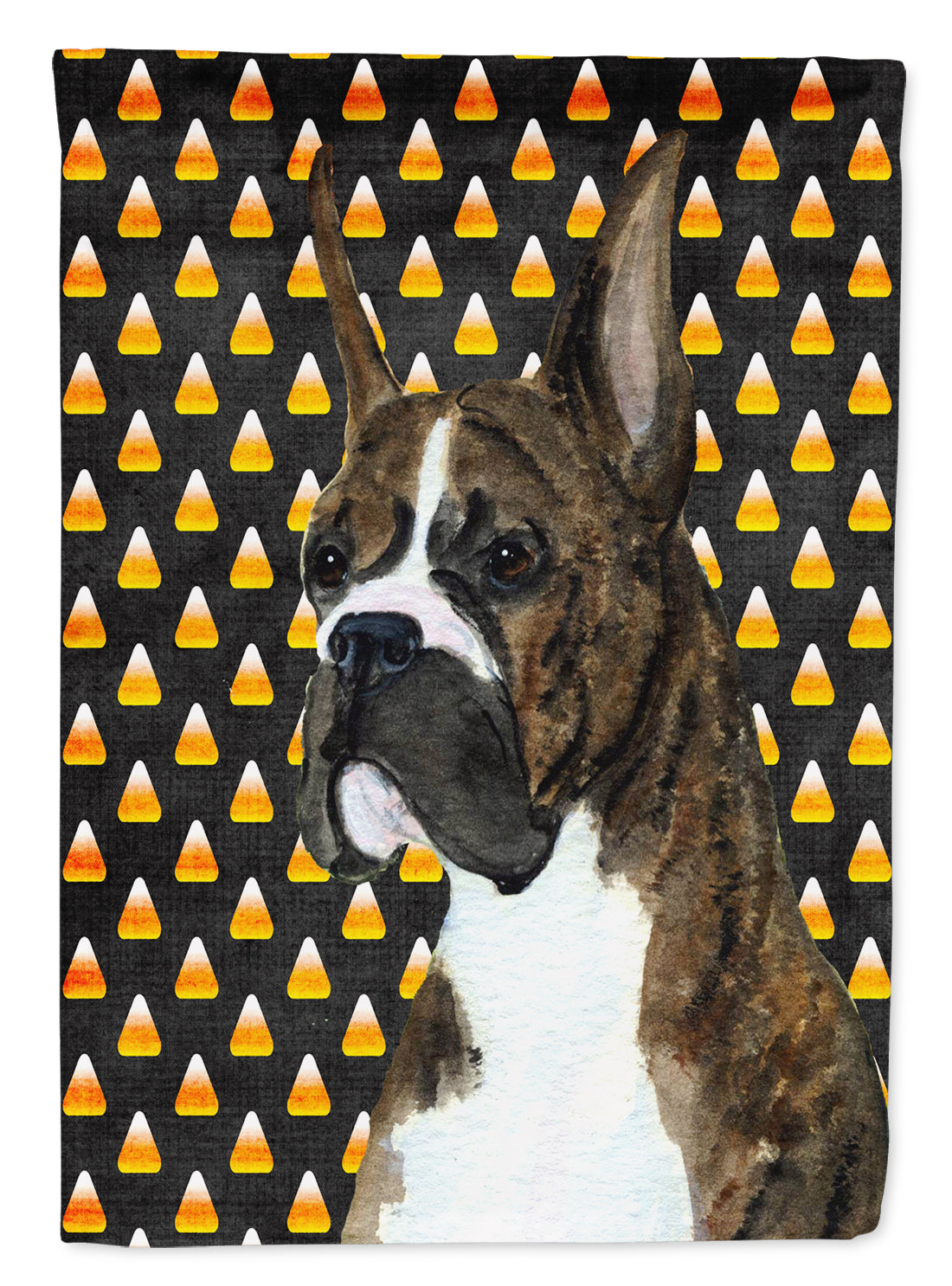 Boxer Candy Corn Halloween Portrait Garden Flag Mailbox Decorative Yard Banner Outside Patio Artwork for Flower Beds, Garden Size, Multicolor