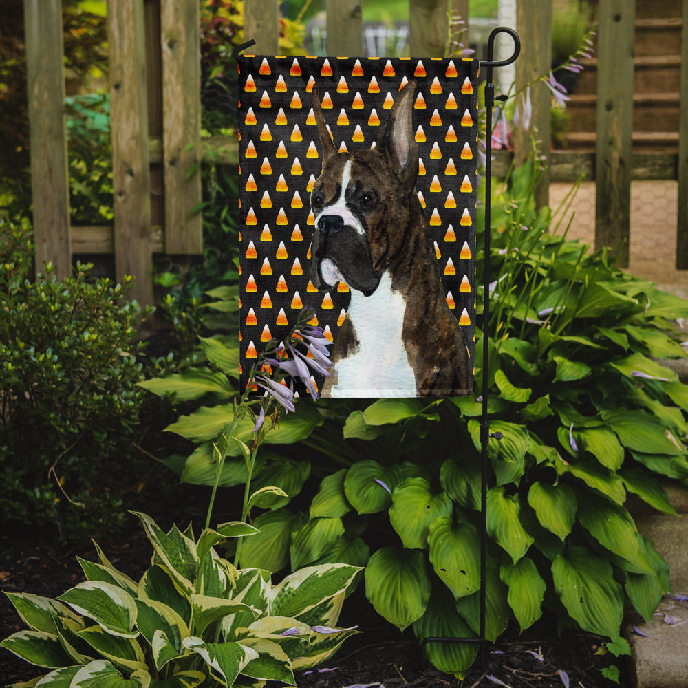 Boxer Candy Corn Halloween Portrait Garden Flag Mailbox Decorative Yard Banner Outside Patio Artwork for Flower Beds, Garden Size, Multicolor