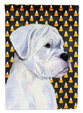 Boxer White Candy Corn Halloween Portrait Garden Flag Mailbox Decorative Yard Banner Outside Patio Artwork for Flower Beds, Garden Size, Multicolor