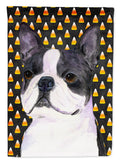 Boston Terrier Candy Corn Halloween Portrait Garden Flag Mailbox Decorative Yard Banner Outside Patio Artwork for Flower Beds, Garden Size, Multicolor