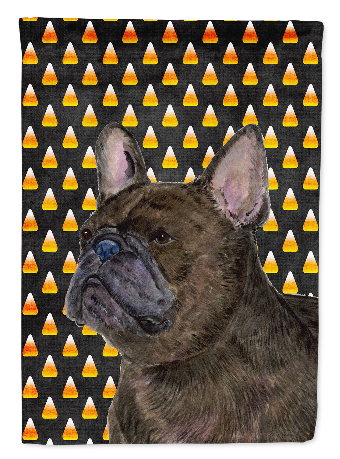 French Bulldog Candy Corn Halloween Portrait Garden Flag Mailbox Decorative Yard Banner Outside Patio Artwork for Flower Beds, Garden Size, Multicolor