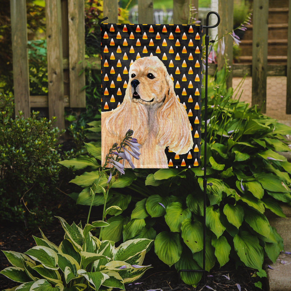 Cocker Spaniel Candy Corn Halloween Portrait Garden Flag Mailbox Decorative Yard Banner Outside Patio Artwork for Flower Beds, Garden Size, Multicolor