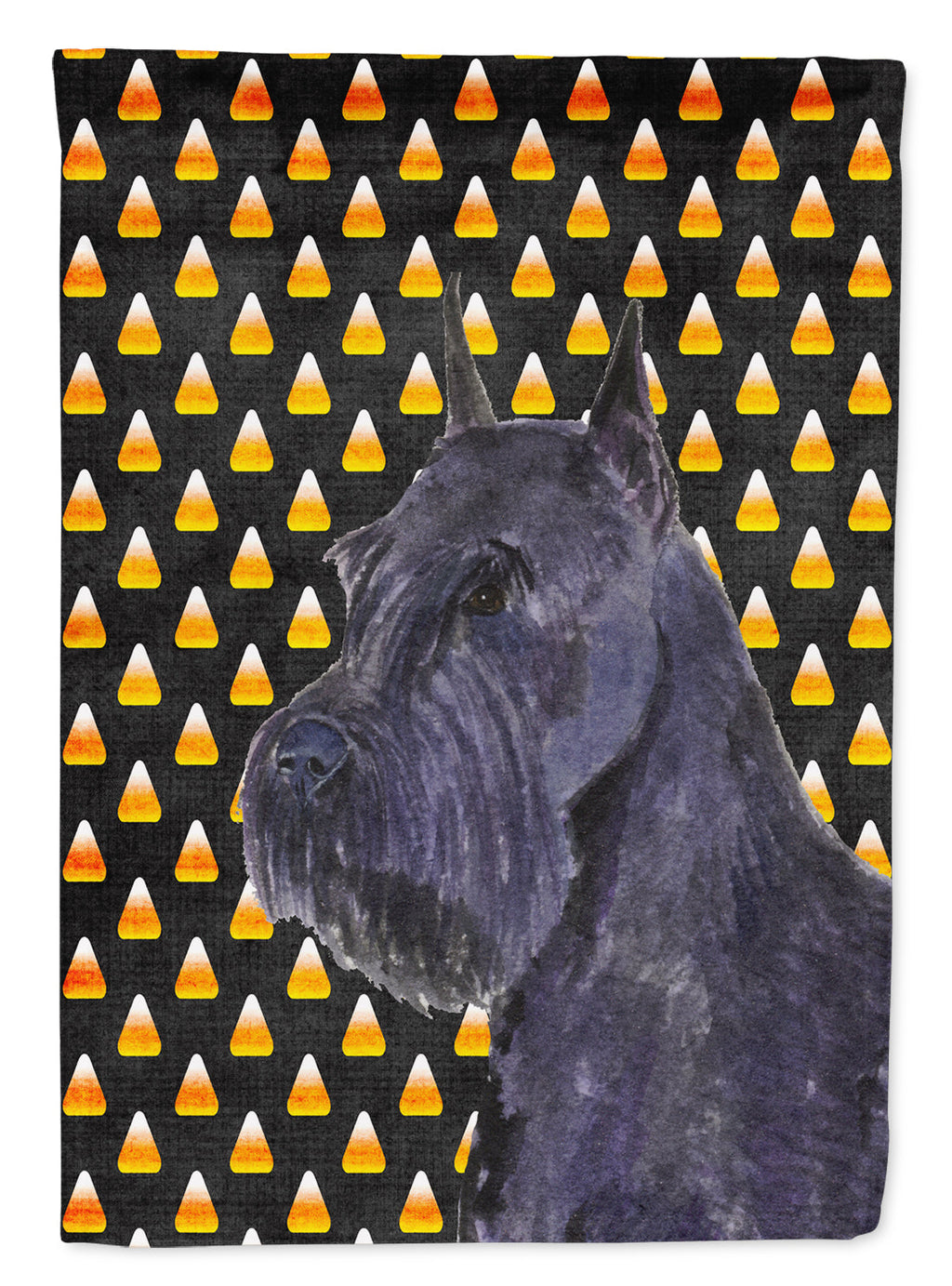 Schnauzer Giant Candy Corn Halloween Portrait Garden Flag Mailbox Decorative Yard Banner Outside Patio Artwork for Flower Beds, Garden Size, Multicolor