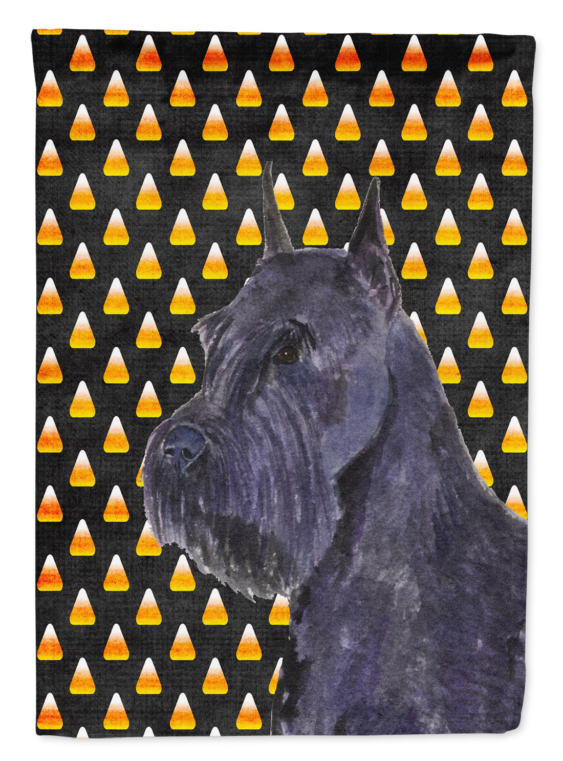 Schnauzer Giant Candy Corn Halloween Portrait Garden Flag Mailbox Decorative Yard Banner Outside Patio Artwork for Flower Beds, Garden Size, Multicolor