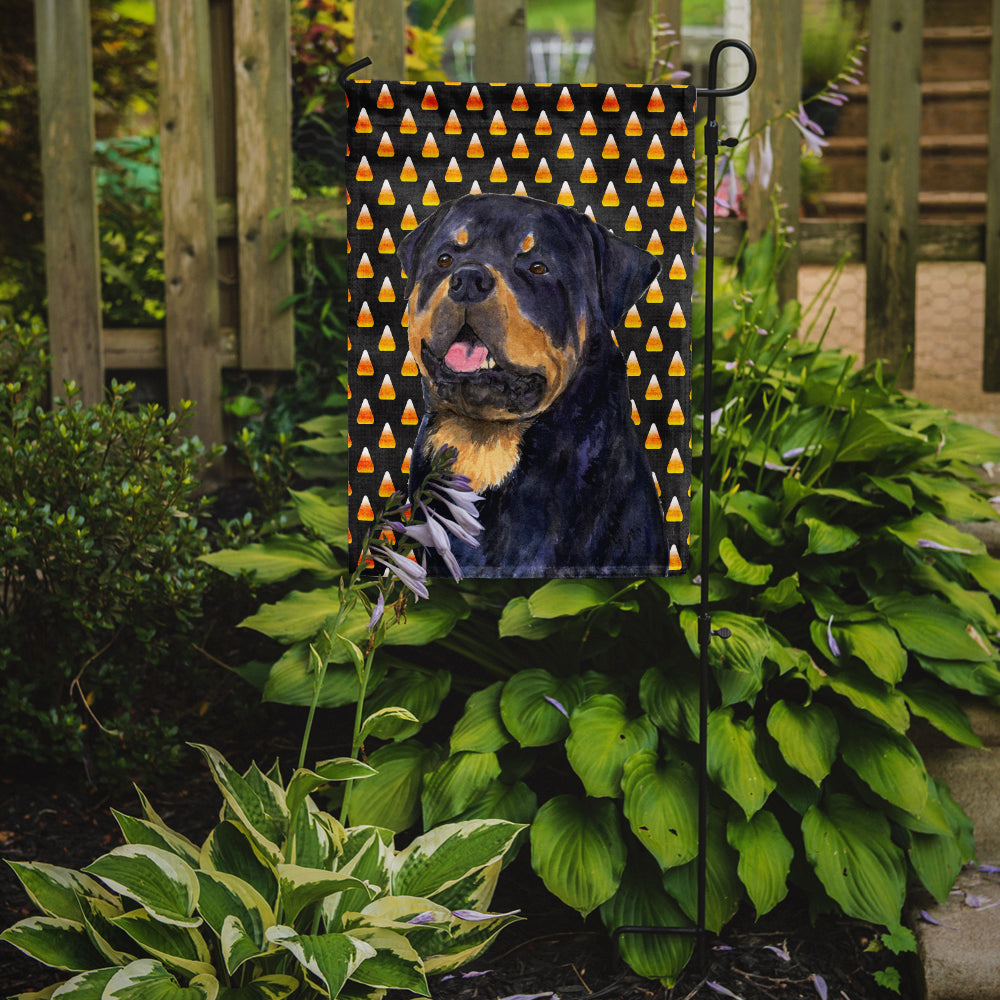 Rottweiler Candy Corn Halloween Portrait Garden Flag Mailbox Decorative Yard Banner Outside Patio Artwork for Flower Beds, Garden Size, Multicolor