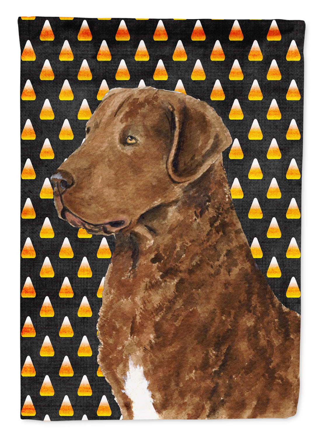 Chesapeake Bay Retriever Wheaten Candy Corn Halloween Portrait Garden Flag Mailbox Decorative Yard Banner Outside Patio Artwork for Flower Beds, Garden Size, Multicolor