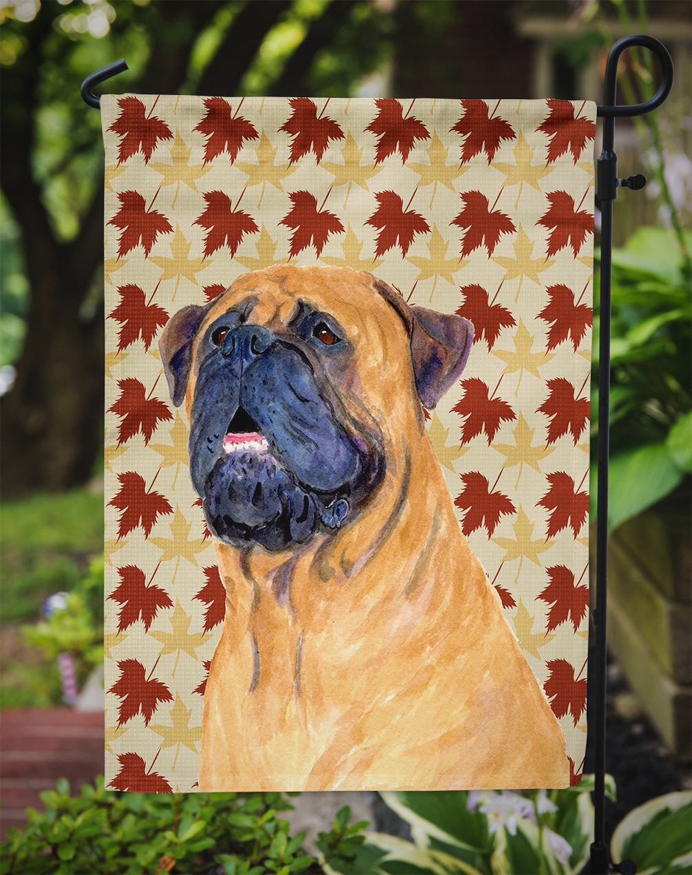 Mastiff Fall Leaves Portrait Garden Flag Mailbox Decorative Yard Banner Outside Patio Artwork for Flower Beds, Garden Size, Multicolor