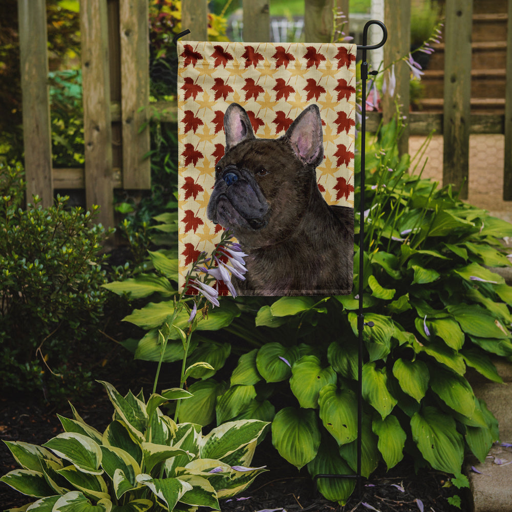 French Bulldog Fall Leaves Portrait Garden Flag Mailbox Decorative Yard Banner Outside Patio Artwork for Flower Beds, Garden Size, Multicolor