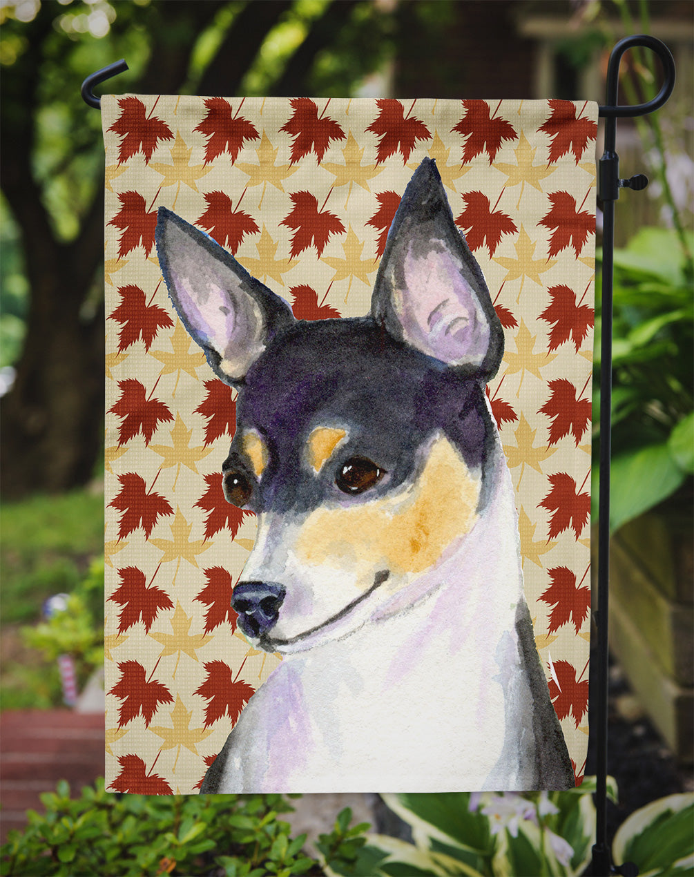 Chihuahua Fall Leaves Portrait Garden Flag Mailbox Decorative Yard Banner Outside Patio Artwork for Flower Beds, Garden Size, Multicolor