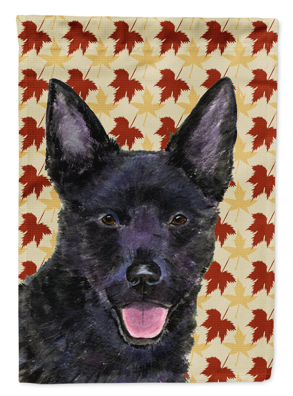 Australian Kelpie Fall Leaves Portrait Garden Flag Mailbox Decorative Yard Banner Outside Patio Artwork for Flower Beds, Garden Size, Multicolor