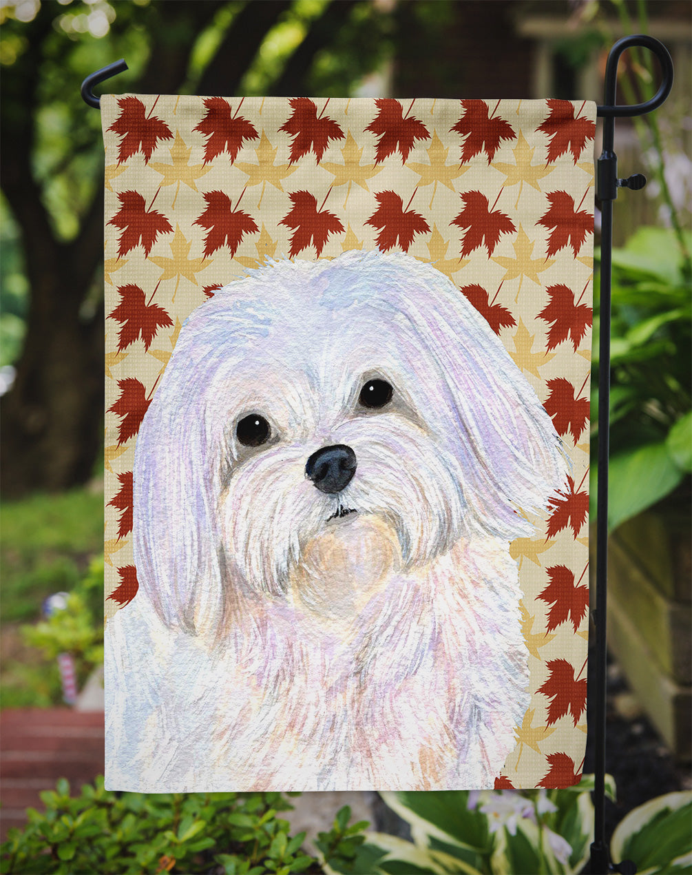 Maltese Fall Leaves Portrait Garden Flag Mailbox Decorative Yard Banner Outside Patio Artwork for Flower Beds, Garden Size, Multicolor