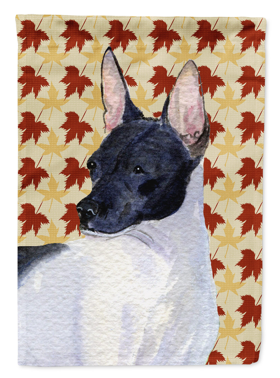 Rat Terrier Fall Leaves Portrait Garden Flag Mailbox Decorative Yard Banner Outside Patio Artwork for Flower Beds, Garden Size, Multicolor