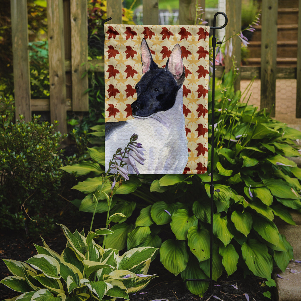 Rat Terrier Fall Leaves Portrait Garden Flag Mailbox Decorative Yard Banner Outside Patio Artwork for Flower Beds, Garden Size, Multicolor