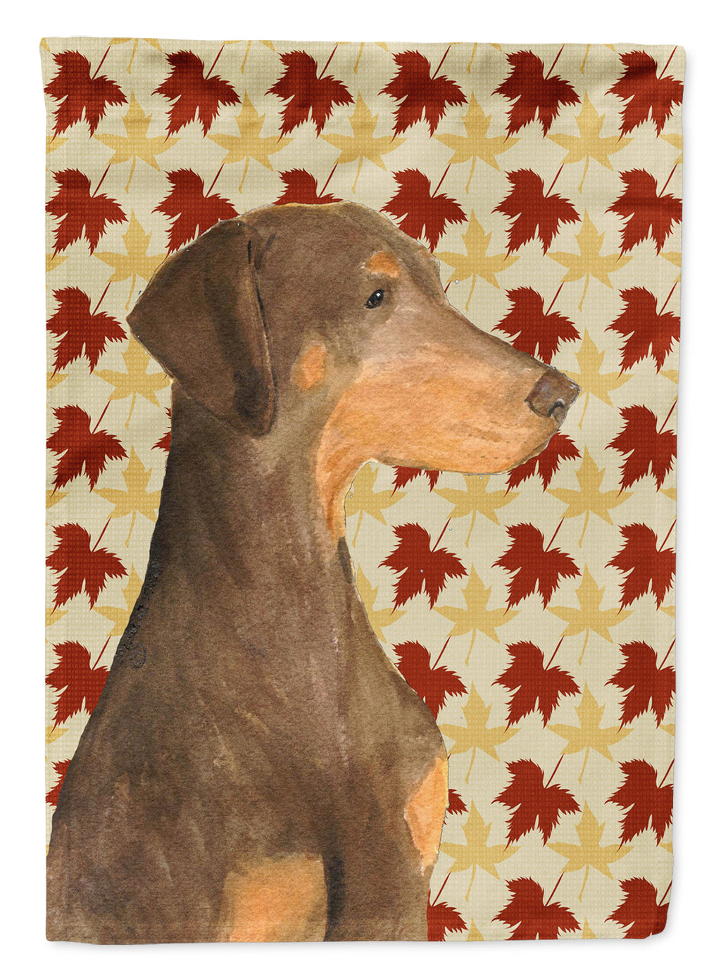 Doberman Fall Leaves Portrait Garden Flag Mailbox Decorative Yard Banner Outside Patio Artwork for Flower Beds, Garden Size, Multicolor