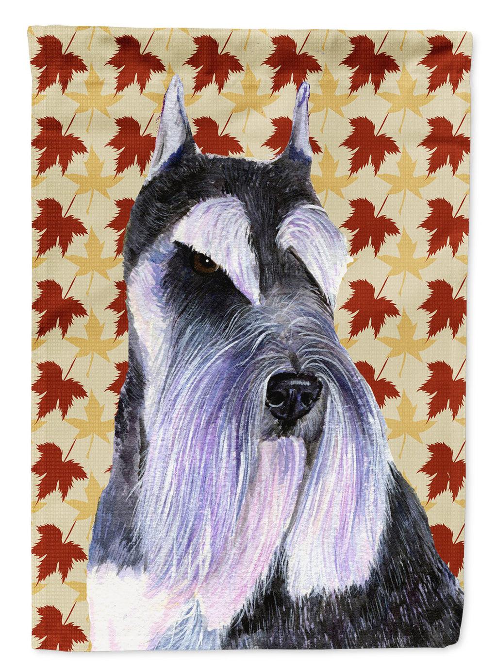 Schnauzer Fall Leaves Portrait Garden Flag Mailbox Decorative Yard Banner Outside Patio Artwork for Flower Beds, Garden Size, Multicolor