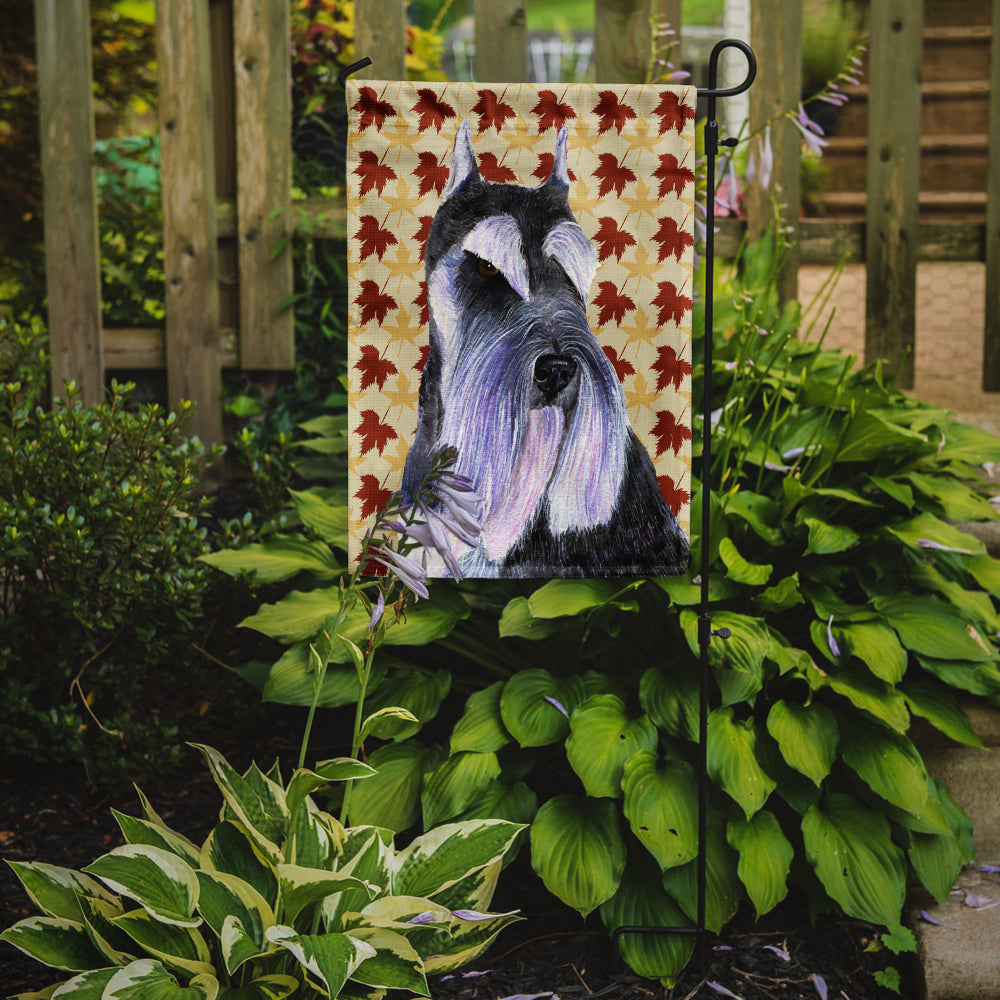 Schnauzer Fall Leaves Portrait Garden Flag Mailbox Decorative Yard Banner Outside Patio Artwork for Flower Beds, Garden Size, Multicolor