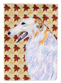 Borzoi Fall Leaves Portrait Garden Flag Mailbox Decorative Yard Banner Outside Patio Artwork for Flower Beds, Garden Size, Multicolor