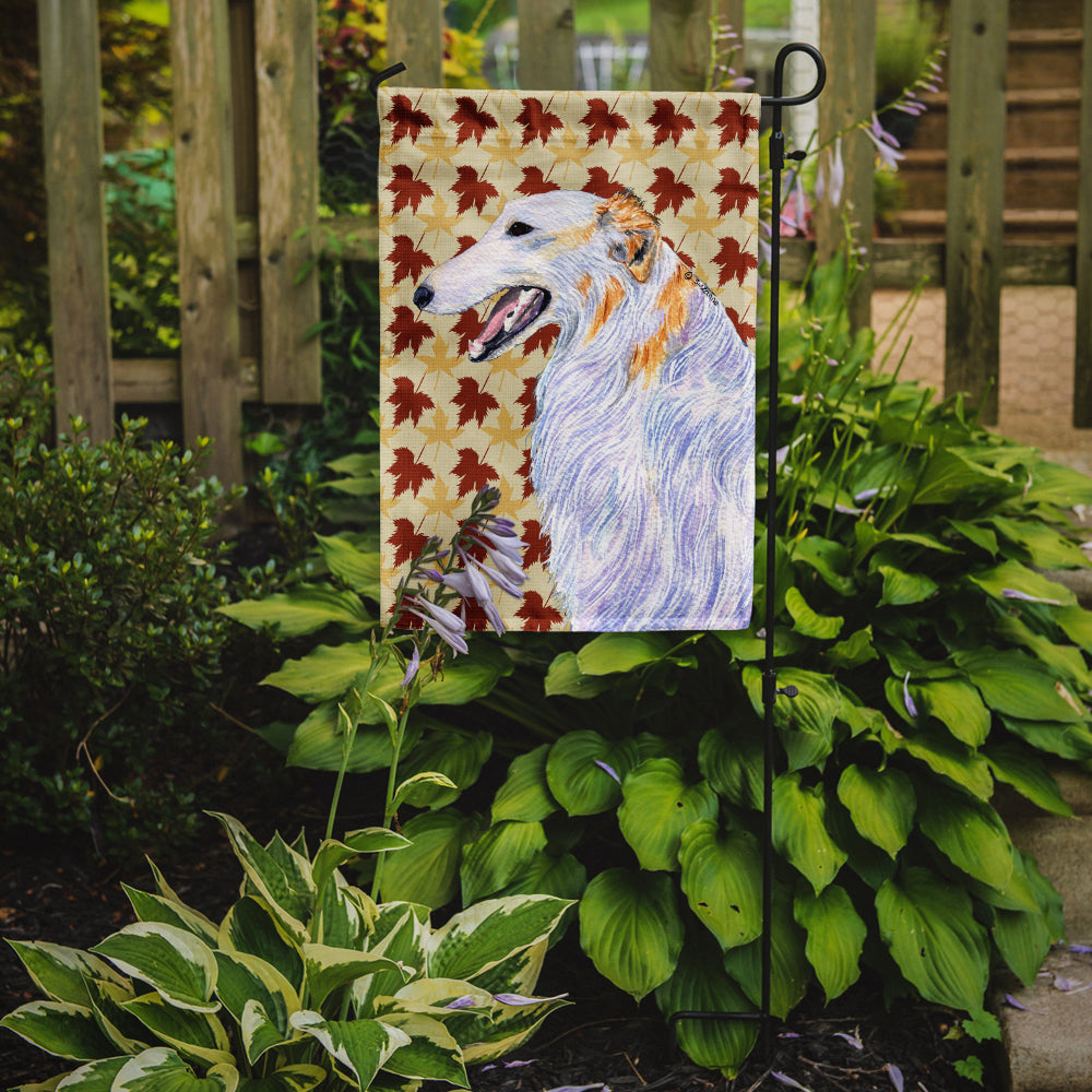Borzoi Fall Leaves Portrait Garden Flag Mailbox Decorative Yard Banner Outside Patio Artwork for Flower Beds, Garden Size, Multicolor