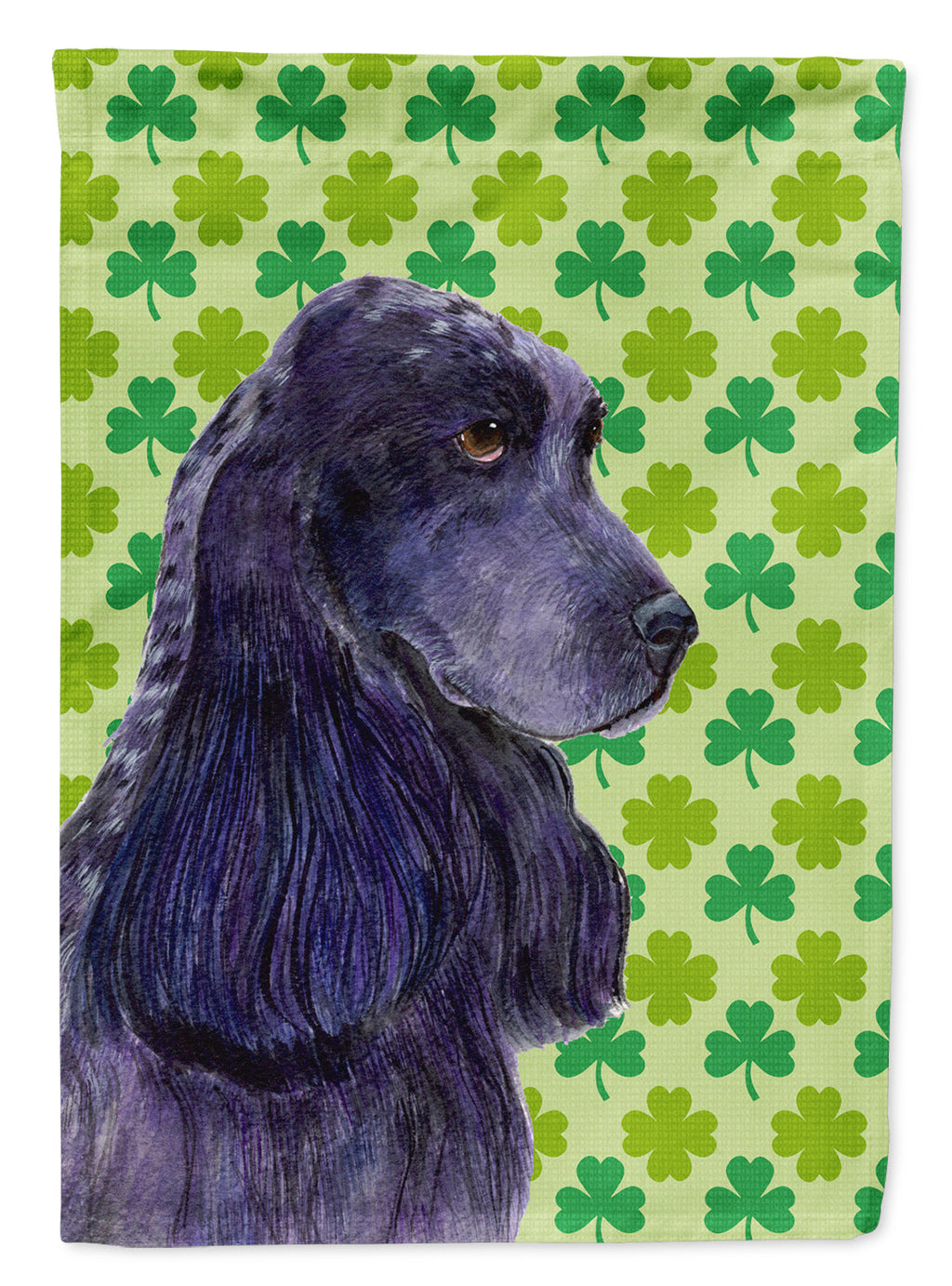 Cocker Spaniel St. Patrick's Day Shamrock Portrait Garden Flag Mailbox Decorative Yard Banner Outside Patio Artwork for Flower Beds, Garden Size, Multicolor