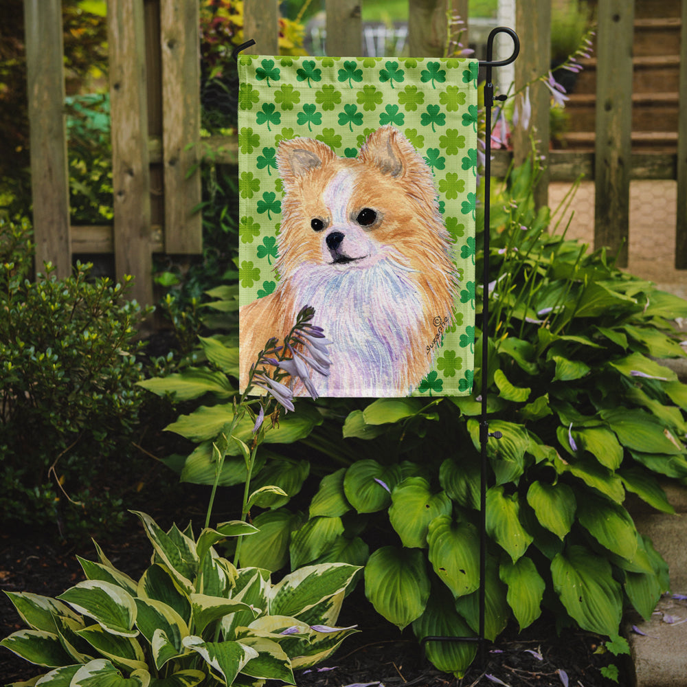 Chihuahua St. Patrick's Day Shamrock Portrait Garden Flag Mailbox Decorative Yard Banner Outside Patio Artwork for Flower Beds, Garden Size, Multicolor