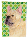 French Bulldog St. Patrick's Day Shamrock Portrait Garden Flag Mailbox Decorative Yard Banner Outside Patio Artwork for Flower Beds, Garden Size, Multicolor