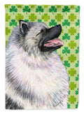 Keeshond St. Patrick's Day Shamrock Portrait Garden Flag Mailbox Decorative Yard Banner Outside Patio Artwork for Flower Beds, Garden Size, Multicolor