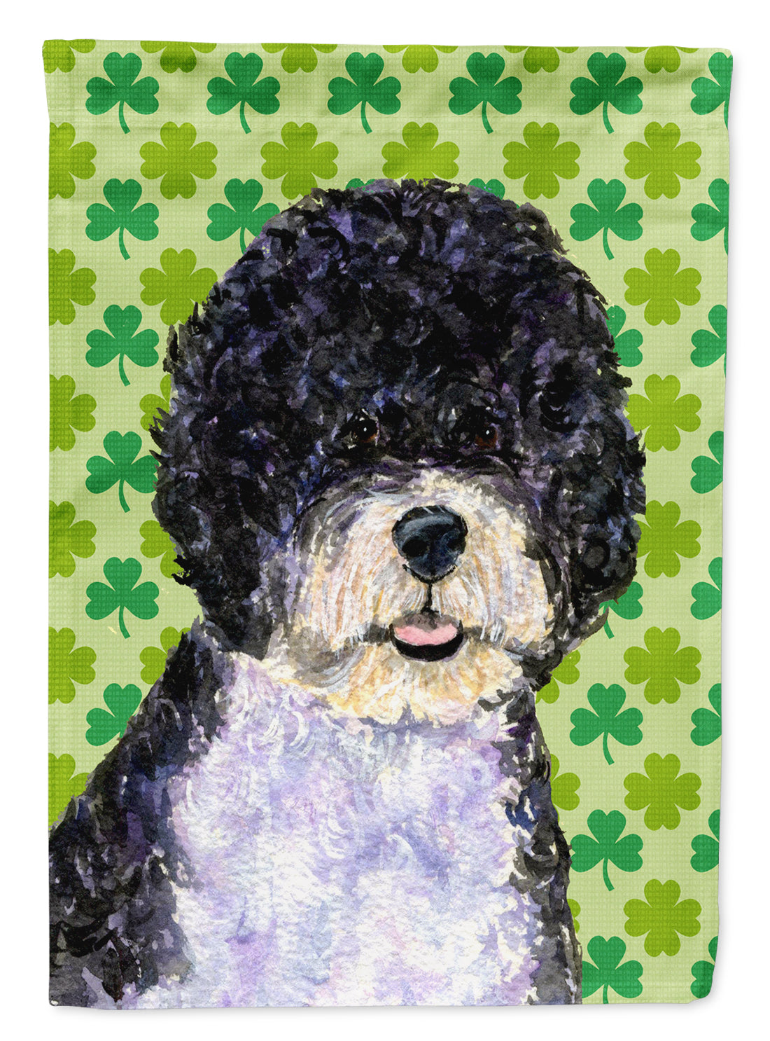 Portuguese Water Dog St. Patrick's Day Shamrock Garden Flag Mailbox Decorative Yard Banner Outside Patio Artwork for Flower Beds, Garden Size, Multicolor